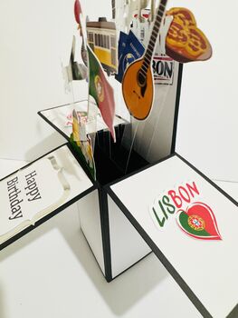 Personalisable Lisbon Portugal Themed 3D Greeting/Gift Card, 3 of 6