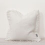 White Linen Ruffle Cushion, thumbnail 2 of 3