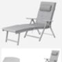 Folding Sun Lounger With Thick Mattress Cushion, thumbnail 8 of 11