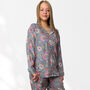 Grey And Pink Floral 100% Cotton Ladies Pyjamas, thumbnail 7 of 8