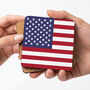 Personalised Set Of Four Flag Coasters With Cork Base, thumbnail 2 of 6