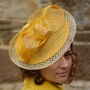 Yellow Modern Saucer Hat 'Larisa', thumbnail 1 of 11