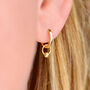 Gold Ball Hoop Huggie Earrings, thumbnail 1 of 9