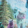 Pastel Cat In The Mountains Birthday Cats Card, thumbnail 4 of 5