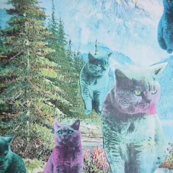 Pastel Cat In The Mountains Birthday Cats Card, 4 of 5