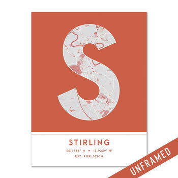 Stirling City Map Wall Art Print, 8 of 9