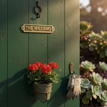 Vintage Solid Brass Personalised Door Nameplate With Antique Finish, 7 of 9