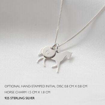 Sterling Silver Horse Necklace, Equestrian Gifts, 4 of 8