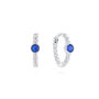 Nadine Blue Silver Dainty Gem Huggie Earrings, thumbnail 1 of 2