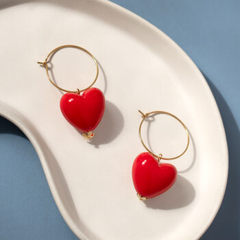 Pastel Grey Bead And Red Heart Necklace, 6 of 7