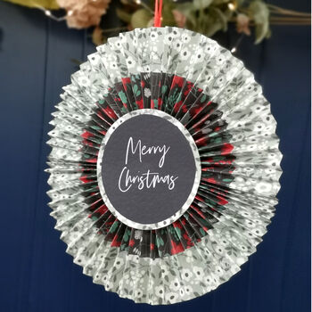 Handmade Personalised Paper Wreath Christmas Decoration, 2 of 7