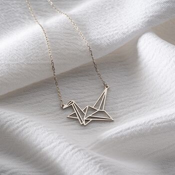 'Symbol Of Hope' Geometric Origami Crane Necklace, 6 of 9
