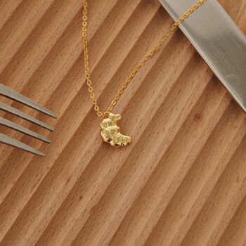 18 K Gold Croissant Pendant Necklace Gift, 4 of 9