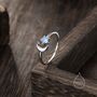Sterling Silver Moonstone Star And Moon Ring, thumbnail 1 of 10
