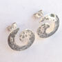 Silver Swirl Earrings With Hammered Finish, thumbnail 2 of 4