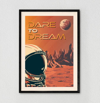 Set Of Three Space Themed Retro Unframed Posters Mixed Sizes, 5 of 6