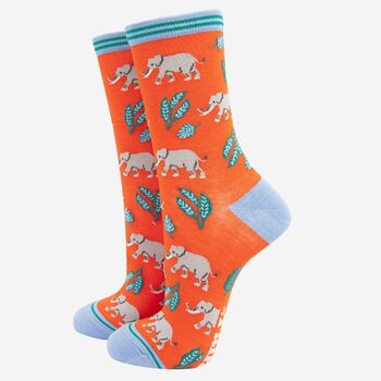 Women's Elephant Tiger And Jungle Bamboo Socks Gift Set, 3 of 5