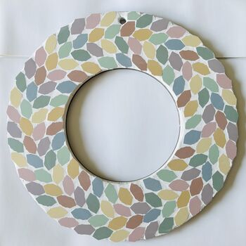 Floral Mosaic Hanging Indoor Wreath Decoration, 10 of 11