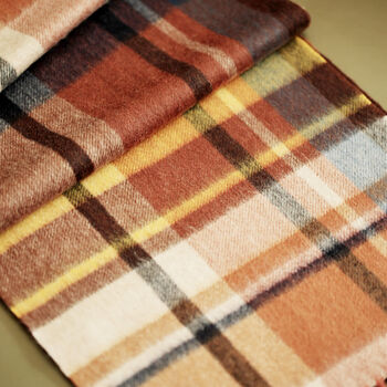 Men's 100% Cashmere Check Scarf, 8 of 12