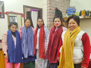 Nepali Cotton Scarf, Blue Stripes, Ethically Handmade, 3 of 6
