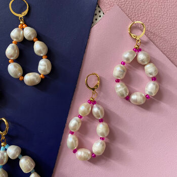 Handmade Colour Pop Pearl Earrings, 5 of 5