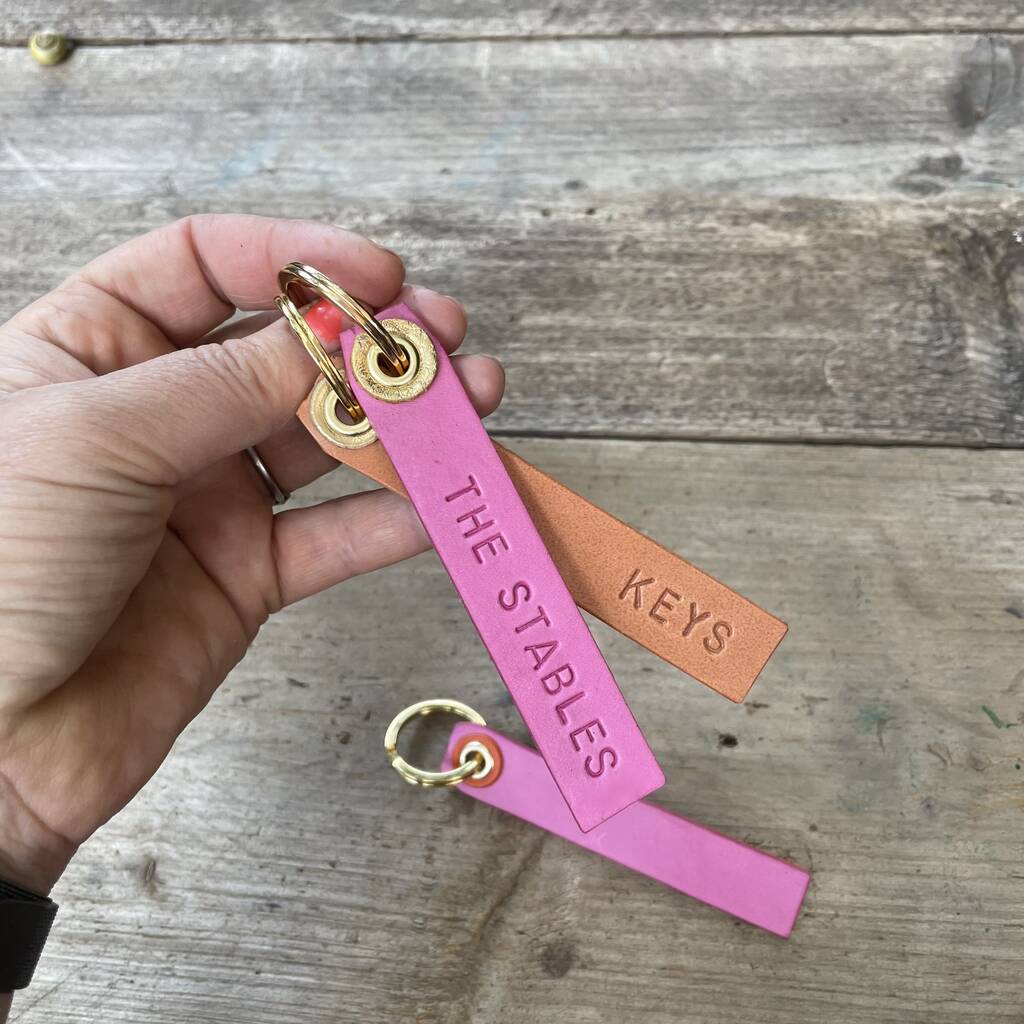 Personalised Leather Key Tag, 1 of 5