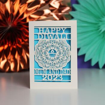 Personalised Papercut Diwali Mandala Card A5, 7 of 9