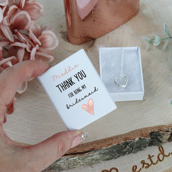 Personalised Thank You Silver Bridesmaid Necklace, 10 of 12