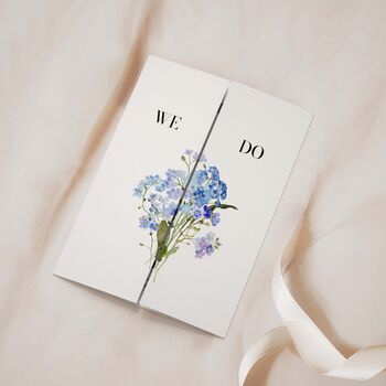 Blue Forget Me Not Gatefold Wedding Invitations, 2 of 5