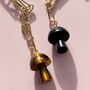Mushroom Gemstone Pendant Long Link Chain Necklace, thumbnail 3 of 5