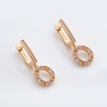 Multi Gemstone 18k Gold Plated Drop Earrings, 2 of 3