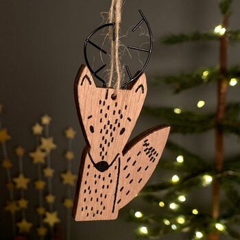 Woodland Animal Hanging Decoration With Antlers, 4 of 4