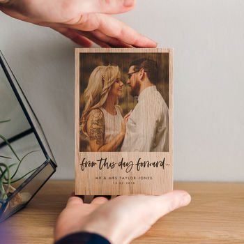 'From This Day Forward' Wooden Wedding Photo Block, 2 of 4