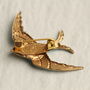 Verdigris Swallow Bird Brooch Pin, thumbnail 10 of 11