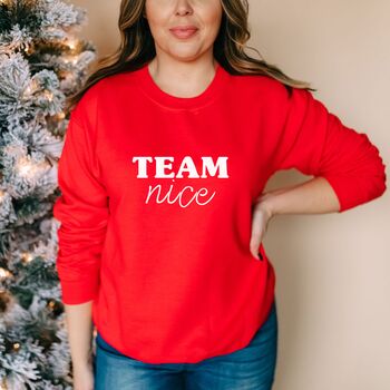 Team Nice Or Team Naughty Christmas Jumper, 2 of 2
