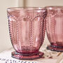 Bella Perle Embossed Amethyst Short Tumbler Glass, thumbnail 2 of 6