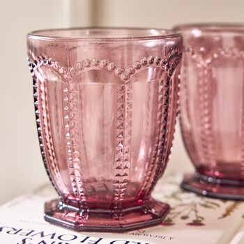 Bella Perle Embossed Amethyst Short Tumbler Glass, 2 of 6