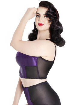 Retro Satin Non Wired Long Line Bra Bride Gift, 6 of 12