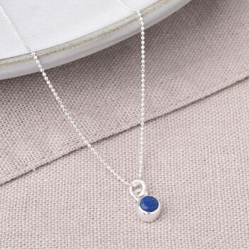 Gem Dot Lapis September Birthstone Necklace, 2 of 4