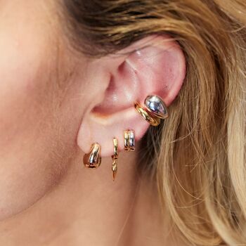 Mixed Metal Single Cartilage Hoop Earring, 7mm, 3 of 4