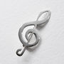 Sterling Silver Treble Clef Brooch, thumbnail 1 of 4