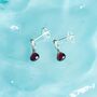 Garnet Drop Stud Earrings Second Light Collection, thumbnail 3 of 4