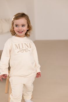 Child's Mini Bow Embroidered Sweatshirt Jumper, Perfect Mother's Day Gift, 3 of 12