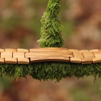 Personalised Engraved Olive Wood Bracelet – Custom Wooden Cuff Gift For Men And Women, 6 of 6