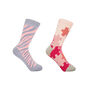Zebra Purple And Jigsaw Pink Women's Socks Bundle, thumbnail 1 of 6