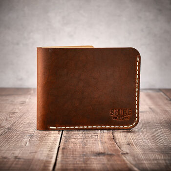 Personalised Bespoke Leather Bifold Wallet Six Slots, 7 of 11
