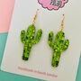 Cactus Glitter Earrings, thumbnail 2 of 2