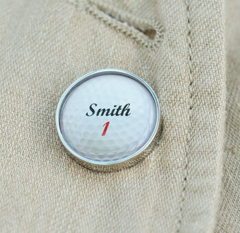 Personalised Golf Ball Lapel Pin Badge, 3 of 5