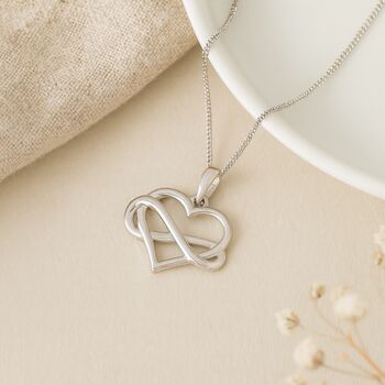 Personalised Sterling Silver Infinity Heart Necklace, 3 of 9