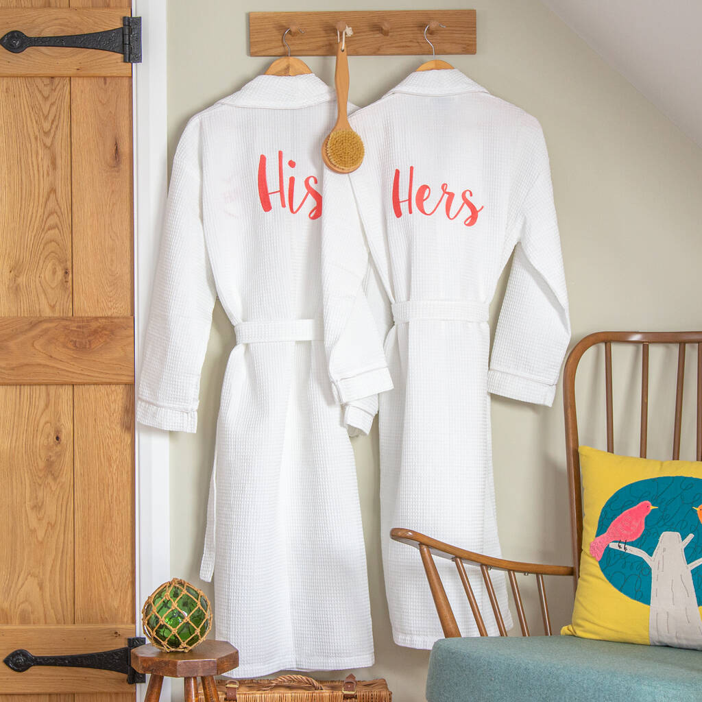 Personalised Wedding Waffle Dressing Gown With Piping By Duncan Stewart